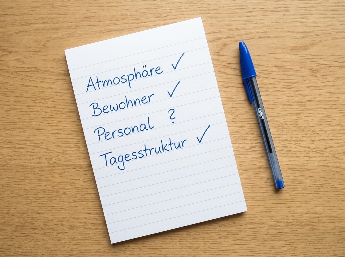 Handschriftlicher Notizzettel mit Beobachtungspunkten